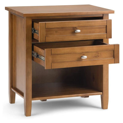 Bedkamermeubilair Modern Design Rustiek 24" Zwart Breed nachtkastje Massief Houten nachtkastje