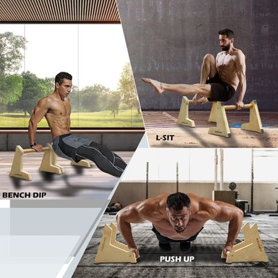 20x12 inch houten parallettes en push up bars voor niet-slip gymnastiek handstand workouts