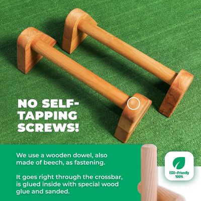 Gepersonaliseerd logo Houten spier push-up stands voor calisthenics Workout Gym apparatuur