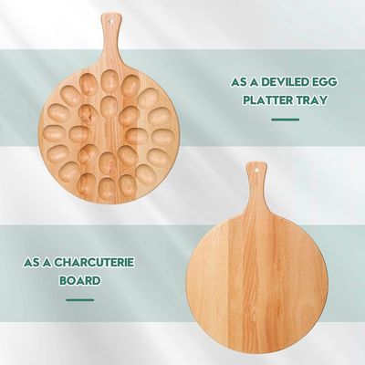 Houten onthaalde eieren plaat en charcuterie bord voor Pasen Kerstmis Functioneel ontwerp