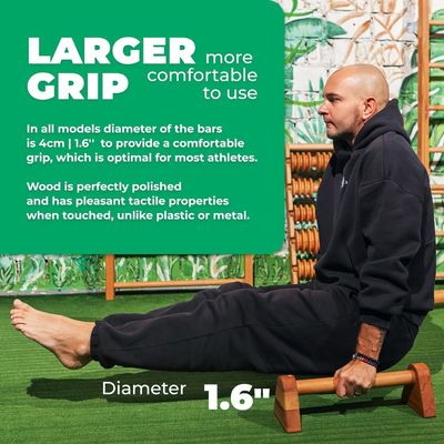 Gepersonaliseerd logo Houten spier push-up stands voor calisthenics Workout Gym apparatuur