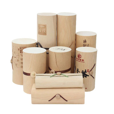 Op maat gemaakte onvoltooide zachte houten berkbark handgemaakte kaastaart verpakkingsdoos voor cadeau