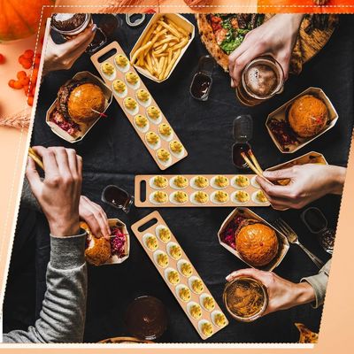 Thanksgiving Day Devilled Eggs Tray Bespaar ruimte met deze houten bordhouder met 12 gaten