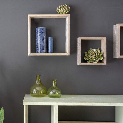 Organiseer uw ruimte met 3 klassieke natuurlijke massieve houten muur gemonteerde drijvende plank