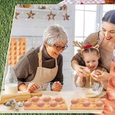 24 holes omkeerbaar hout geharmoniseerd ei plaat Charcuterie bord voor het serveren van groenten
