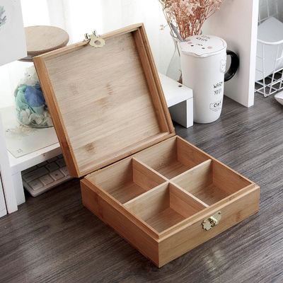 Persoonlijke bamboe maan taart verpakking houten sieraden opslagdoos met slot en beveiliging