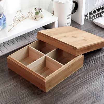 Persoonlijke bamboe maan taart verpakking houten sieraden opslagdoos met slot en beveiliging