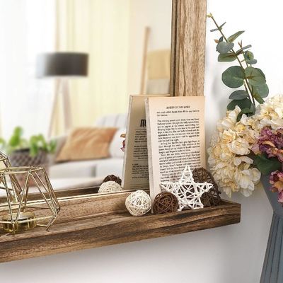 Grote hoeveelheid boerderijhuis decoratie Muurspiegel met plankvoordeel en aantal lagen enkel