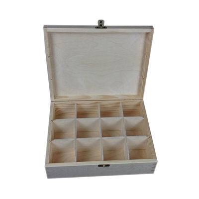 Doorzichtige deksel houten thee opslagdoos voor het printen laser graveren natuurlijke milieuvriendelijk ontwerp