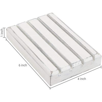 Geverfd Bruin 4 Rijen Brandhout Militaire Uitdaging Munt Display Holder Stand 4x6x1 inch