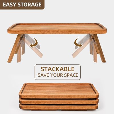 3 Tier Houten Cupcake Tower Display Stand Acacia Hout Opvouwbaar Serveren Tray voor Deel