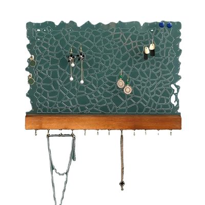 Functioneel ontwerp Houten drijvende plank Acryl oorbel display voor aangepast logo