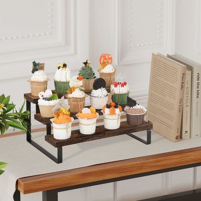 Houten displaystand functie Spacespaar 3 tier Keuken counter Spice Rack organisator