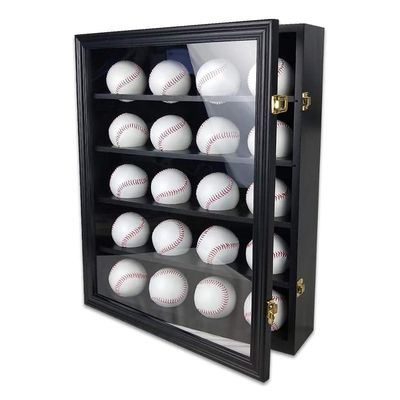 Hout en acryl Zwart 20 Baseball Display Case Kas voor het opslaan van sport memorabilia