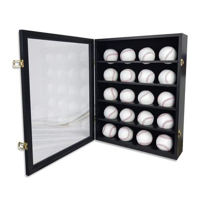 Hout en acryl Zwart 20 Baseball Display Case Kas voor het opslaan van sport memorabilia