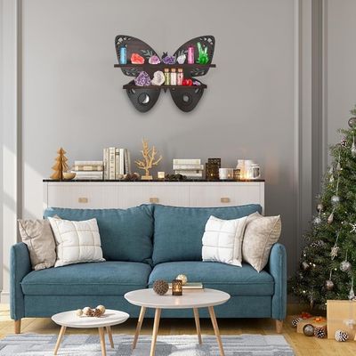 Modern ontworpen opslagcontainers voor vlinderhout Wand zwevende planken in hout