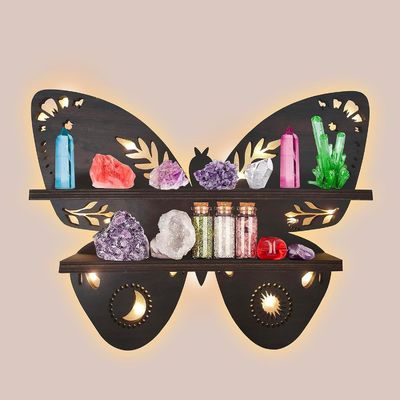 Modern ontworpen opslagcontainers voor vlinderhout Wand zwevende planken in hout