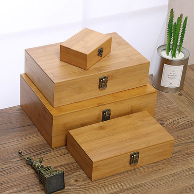 Gepersonaliseerd logo Acceptabel milieuvriendelijk Bamboe rechthoekig Houten 13x9x5cm opslagdoos