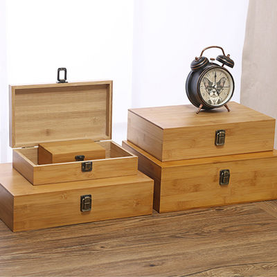 Gepersonaliseerd logo Acceptabel milieuvriendelijk Bamboe rechthoekig Houten 13x9x5cm opslagdoos