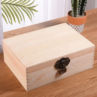 Vernishantering Vintage stijl Op maat gemaakte kleine houten trouwfoto doos met slot