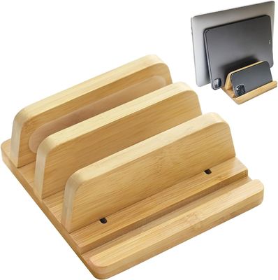 Niet-vouwbare rek Verticale laptopstand Gepersonaliseerd logo Dubbele standhouder met dock