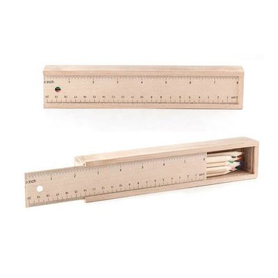 12 Kleurpotloden Houten potlooddoos Doos voor studenten papierwerk Aanbevolen bestelling aanvaard