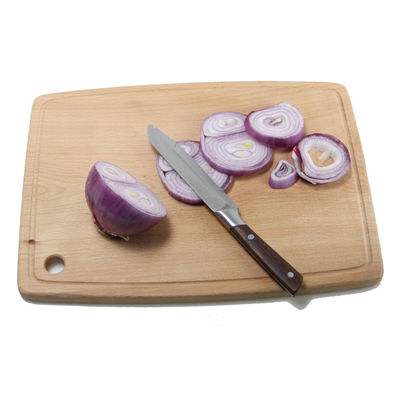 Functioneel en duurzaam massief hout beuk snijplank met handdruk verbrand