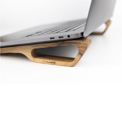Houten laptophouder voor Macbook Ruimtebesparende en stijlvolle bureauaccessoire