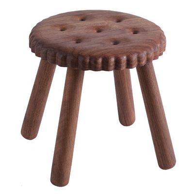 Kleine kinderen' Delight Custom houten krukken in de vorm van een koekje gemaakt van beek walnoothout