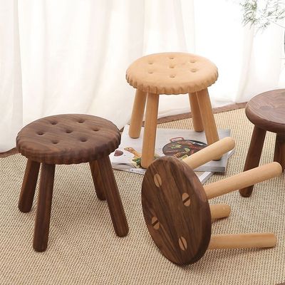 Kleine kinderen' Delight Custom houten krukken in de vorm van een koekje gemaakt van beek walnoothout