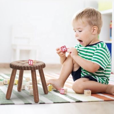Kleine kinderen' Delight Custom houten krukken in de vorm van een koekje gemaakt van beek walnoothout
