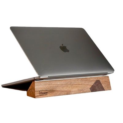 Functioneel ontwerp Houten laptoptand voor Macbook Multifunctioneel en ergonomisch