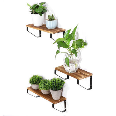 Huishoudelijke benodigdheden Qingdao Vitalucks Solid Surface Hout Floating Wall Shelf Set van 3