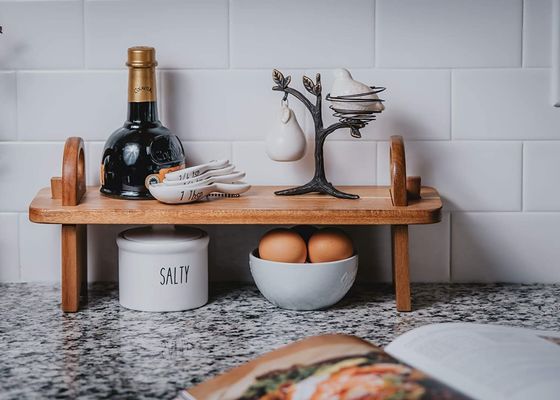 Gepersonaliseerd logo Elegante handgemaakte woningversiering Plank organisator Kaasbord