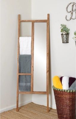 Badkamer Leunende Dressing Spiegel Ladder Modern Design Stijl Houten Frame Met Spiegel