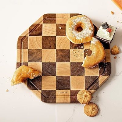 Gepersonaliseerd 12X12X0.8 inch Acacia Houten Snijdende Octagon Serving Board met Juice Groove