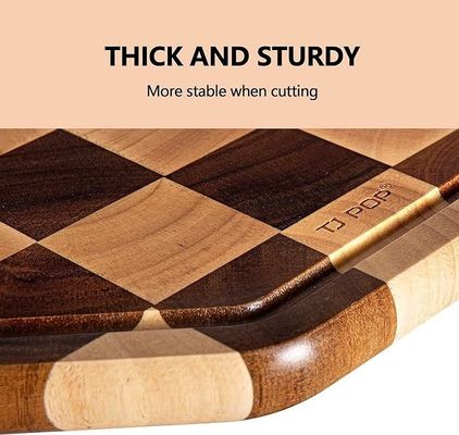 Gepersonaliseerd 12X12X0.8 inch Acacia Houten Snijdende Octagon Serving Board met Juice Groove