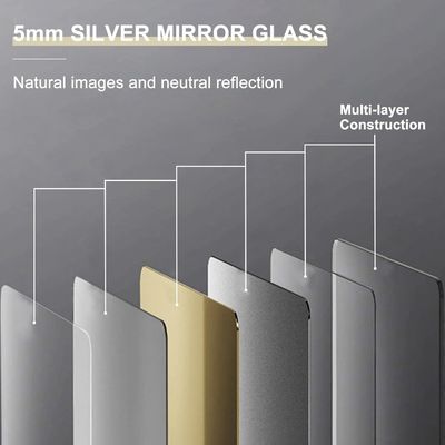 Houten splitsingswandspiegel voor badkamer Solid houten frame Rustieke boerderij ijdelheid spiegel