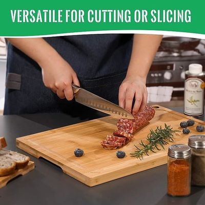 18 x 12 inch Juice Groove Bamboe Snijplank Groot Xtra Groot voor Custom Logo Keuken