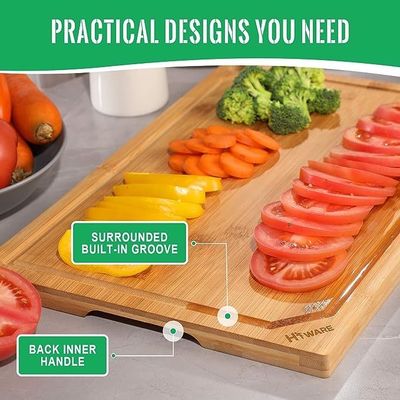 18 x 12 inch Juice Groove Bamboe Snijplank Groot Xtra Groot voor Custom Logo Keuken