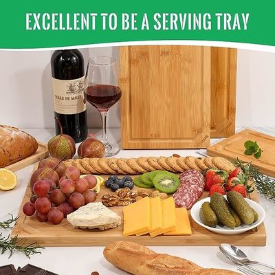 18 x 12 inch Juice Groove Bamboe Snijplank Groot Xtra Groot voor Custom Logo Keuken