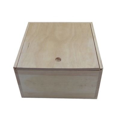 Gepersonaliseerde Onvoltooide natuurlijke kleur Houten glijbaan bovendoosjes voor logo-aanpassing