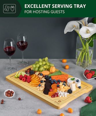 Op maat gemaakte service 18X12 inch Bamboe Hout Snijplank Duurzaam Houten Gewone kleur