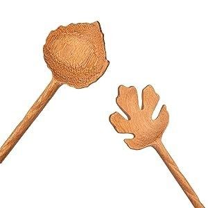 Bedrijfscadeautjes 6 stukjes houten slaat lepels en vorkjes gratis monster aangeboden