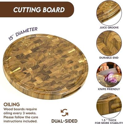 15 inch houten snijplank met milieuvriendelijk ontwerp en sapgroef
