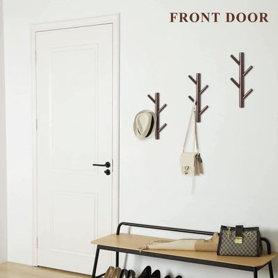 Houten haakhanger voor slaapkamer en badkamer achter deuren/op muren functie