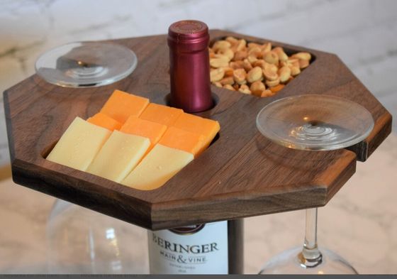 Houten wijnhouder met groot aantal voordelen Draagbare voedsel bedienende bak Wijnflesbak