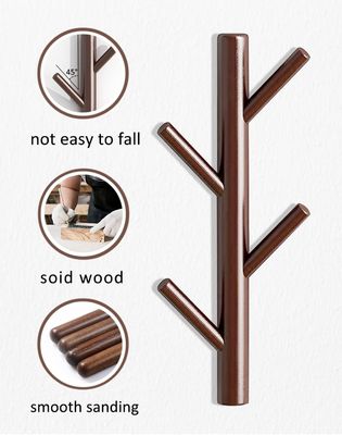 Houten haakhanger voor slaapkamer en badkamer achter deuren/op muren functie