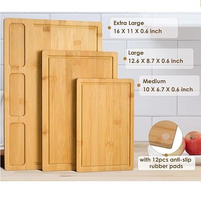 Populaire Custom Service Bamboesnijplanken Voor Keuken Set van 3 Met Juice Groove