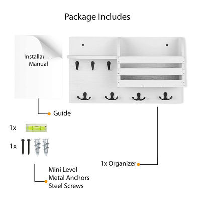Doppelstaande muur montage opslagplank magnetisch huis hangend organisator rek met sleutelhanger